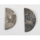 Henry I (1000-1135), cut halfpenny (S.1271) with another Henry I cut halfpenny