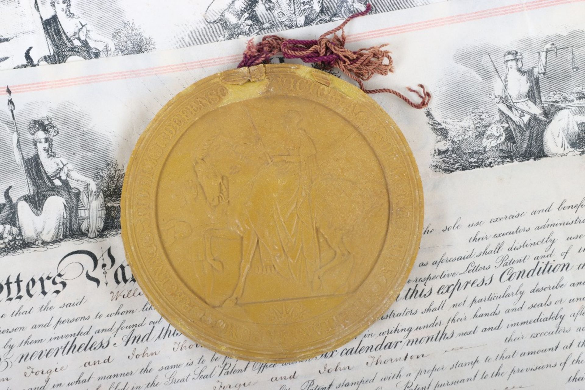 A Victorian wax seal and velum indenture and patent relating to pre RNLI (Royal Naval Lifeboat Insti - Image 3 of 8