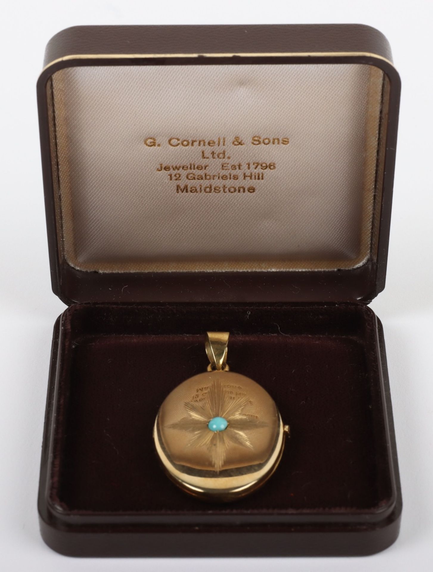 An 18ct gold and turquoise pendant locket - Image 2 of 6