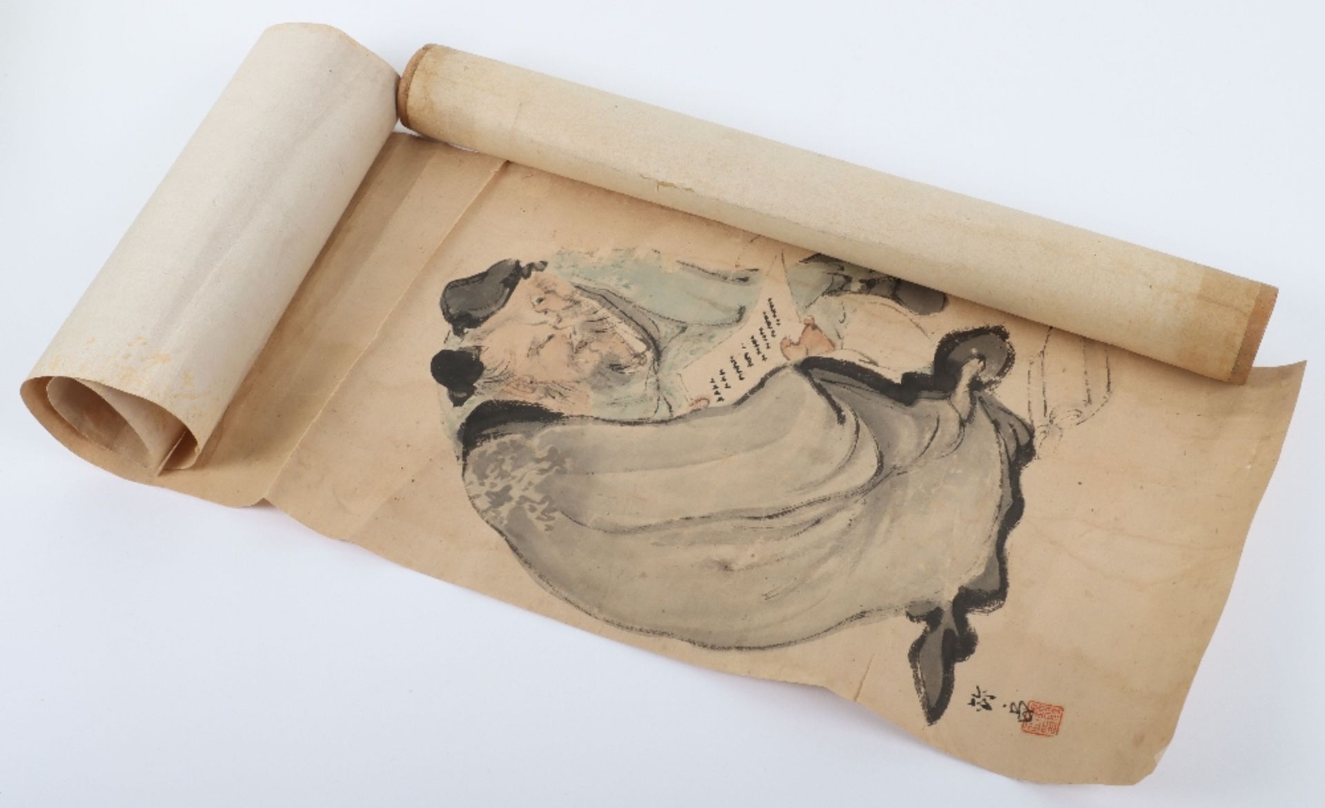 A selection of thirteen 19th and 20th century Japanese scroll paintings and calligraphies - Image 3 of 9