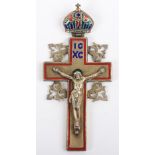 A 19th century Russian silver gilt crucifix / pectoral cross, Moscow