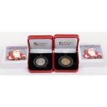 2018 Father Christmas 22ct gold proof 50p and silver proof 50p