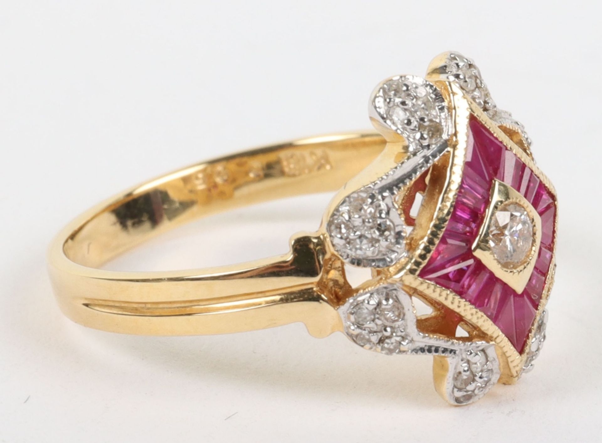 An 18ct diamond and ruby dress ring, - Image 2 of 5