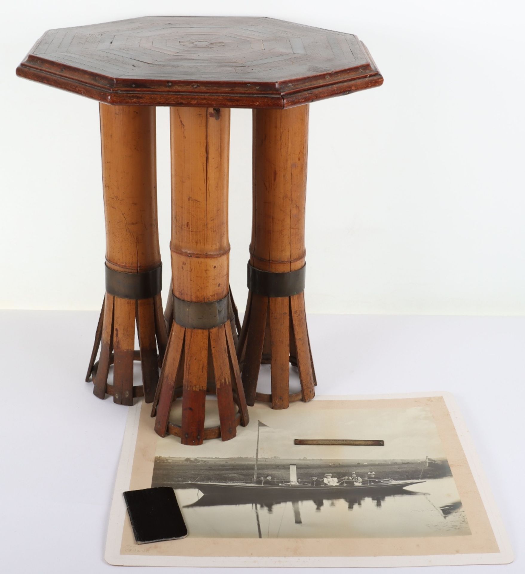 An interesting and unusual octagonal occasional table made up from various wrecks - Image 6 of 12