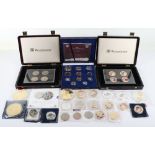 A selection of copper plated and cupro nickel commemorative coins