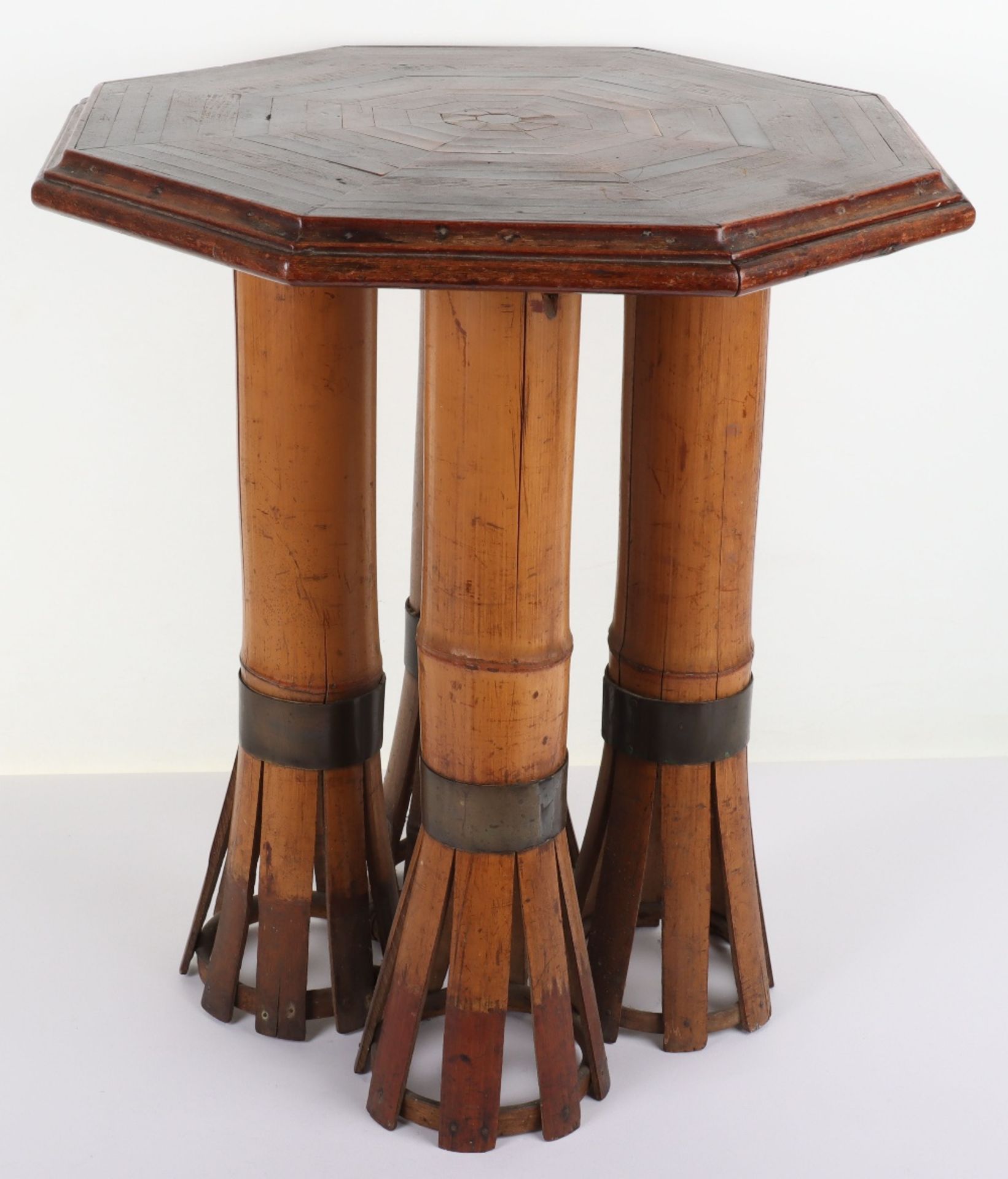 An interesting and unusual octagonal occasional table made up from various wrecks - Image 3 of 12