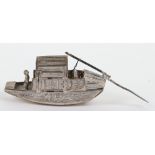A 20th century Chinese silver miniature river boat