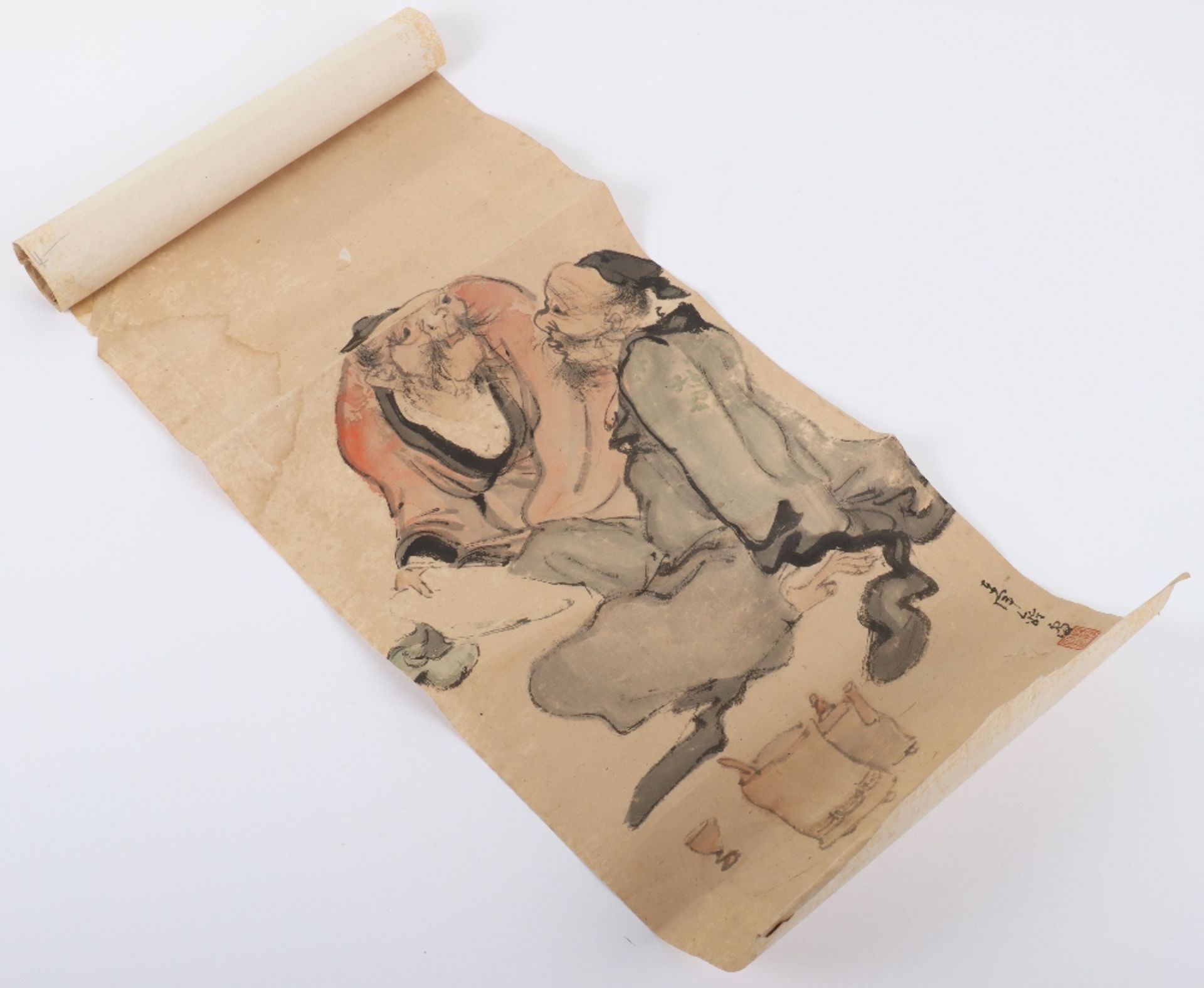 A selection of thirteen 19th and 20th century Japanese scroll paintings and calligraphies - Image 2 of 9