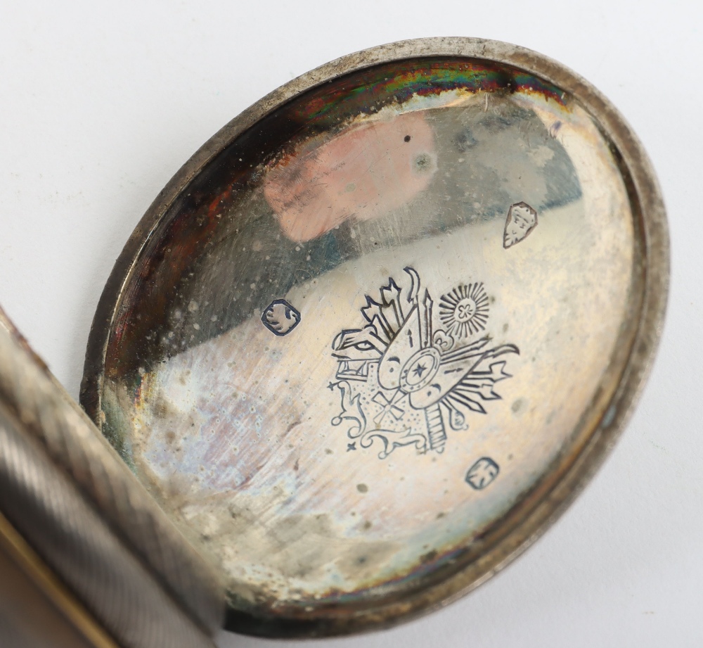 An interesting early 20th century silverplated full hunter pocket watch - Image 5 of 7