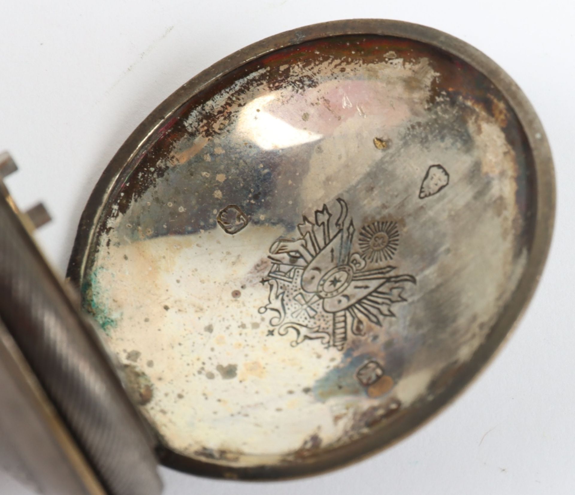 An interesting early 20th century silverplated full hunter pocket watch - Image 7 of 7