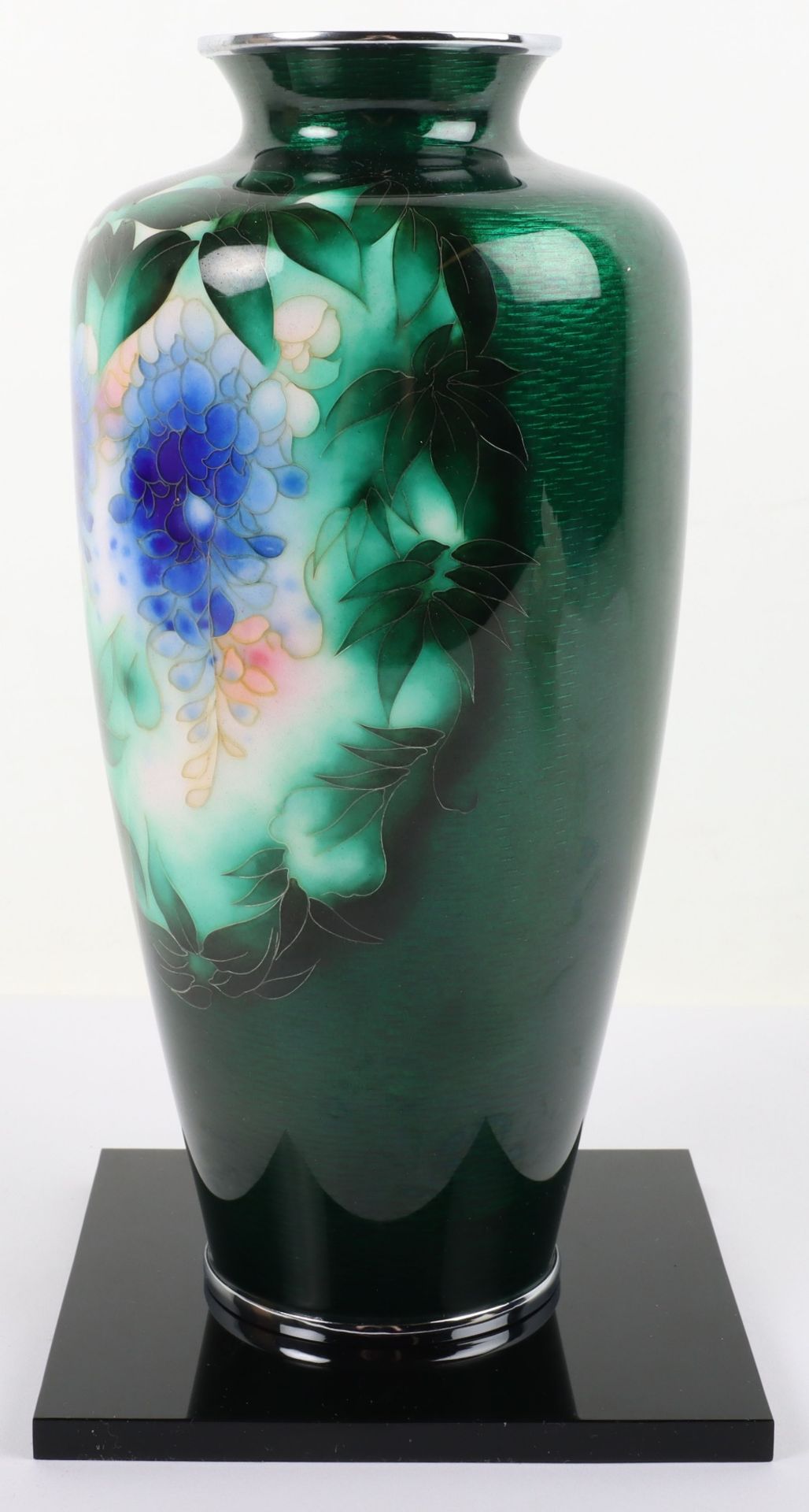 A Japanese 20th century silver mounted ginbari cloisonné vase, Ando studio mark to base - Image 6 of 11