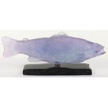 Daum pate de verre glass fish figure on stand, late 20th century, signed,