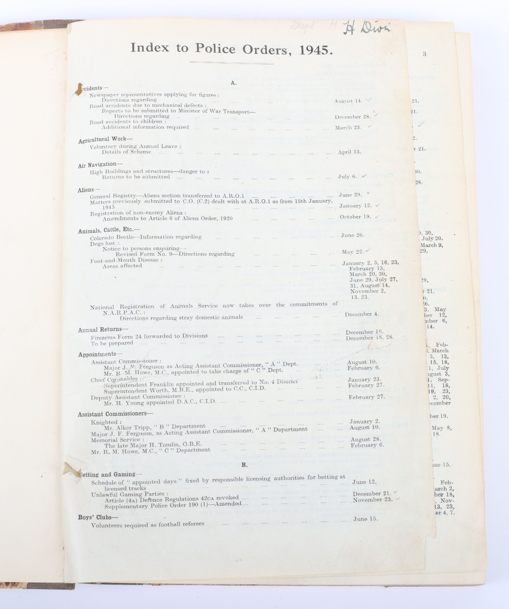 Scarce Wartime Metropolitan Police Orders for 1945 - Image 2 of 4