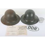 2x WW2 British Home Front Zuckerman Steel Helmets