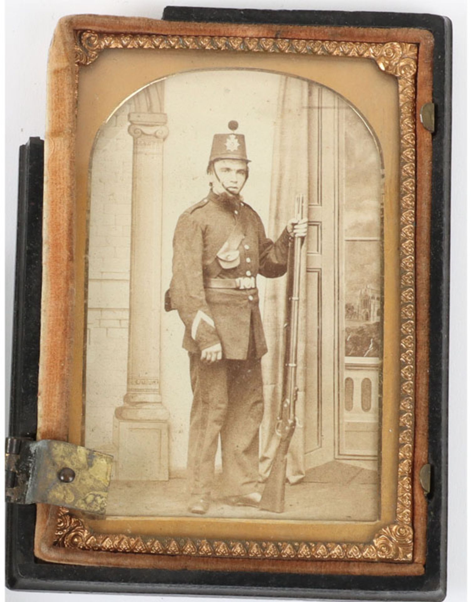 Victorian Framed CDV Photograph of Rifleman from a Rifle Volunteer Regiment