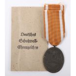 WW2 German West Wall Campaign Medal in Original Paper Packet of Issue