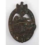 WW2 German Panzer Assault Badge in Bronze