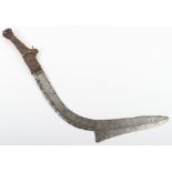 Large Curved Banza Throwing Knife Used by the Azande of Southern Sudan