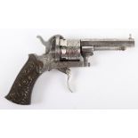 6 Shot 7mm Pinfire Belgian Self Cocking Revolver