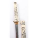 Japanese Carved Bone Sword