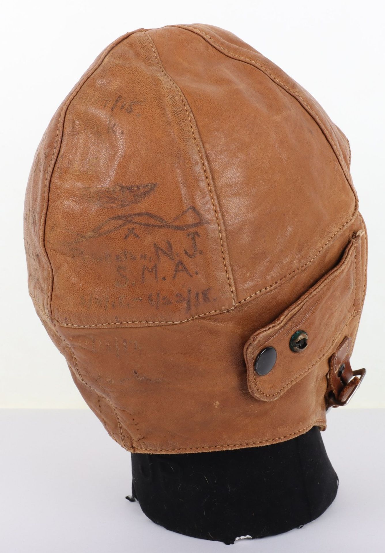 American 1920’s / 1930’s Leather Flight Helmet - Image 8 of 10