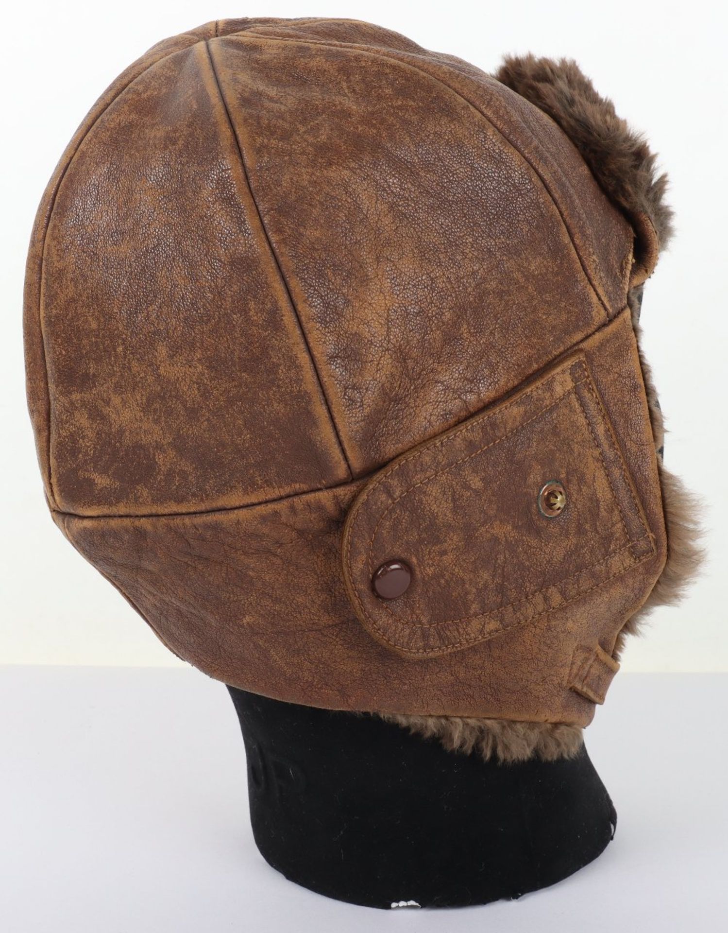 Great War Style Short Pattern Leather Flying Helmet - Image 4 of 9