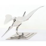 Chrome Desk Model of a Stork in Flight