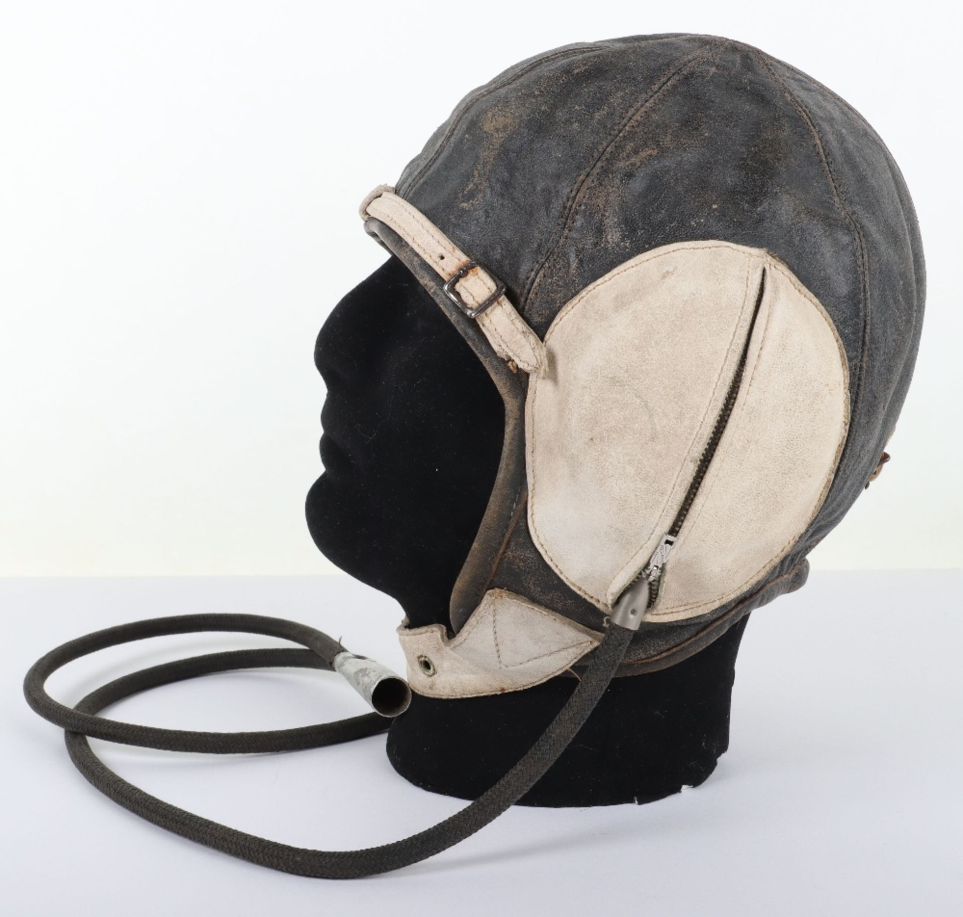 Unusual WW2 Period Naval Fleet Air Arm Flight Helmet - Image 4 of 8