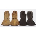 2x Pairs of Leather Aviators Gauntlets
