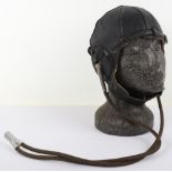 British Lewis Pattern Leather Flying Helmet with Gosport Tubes