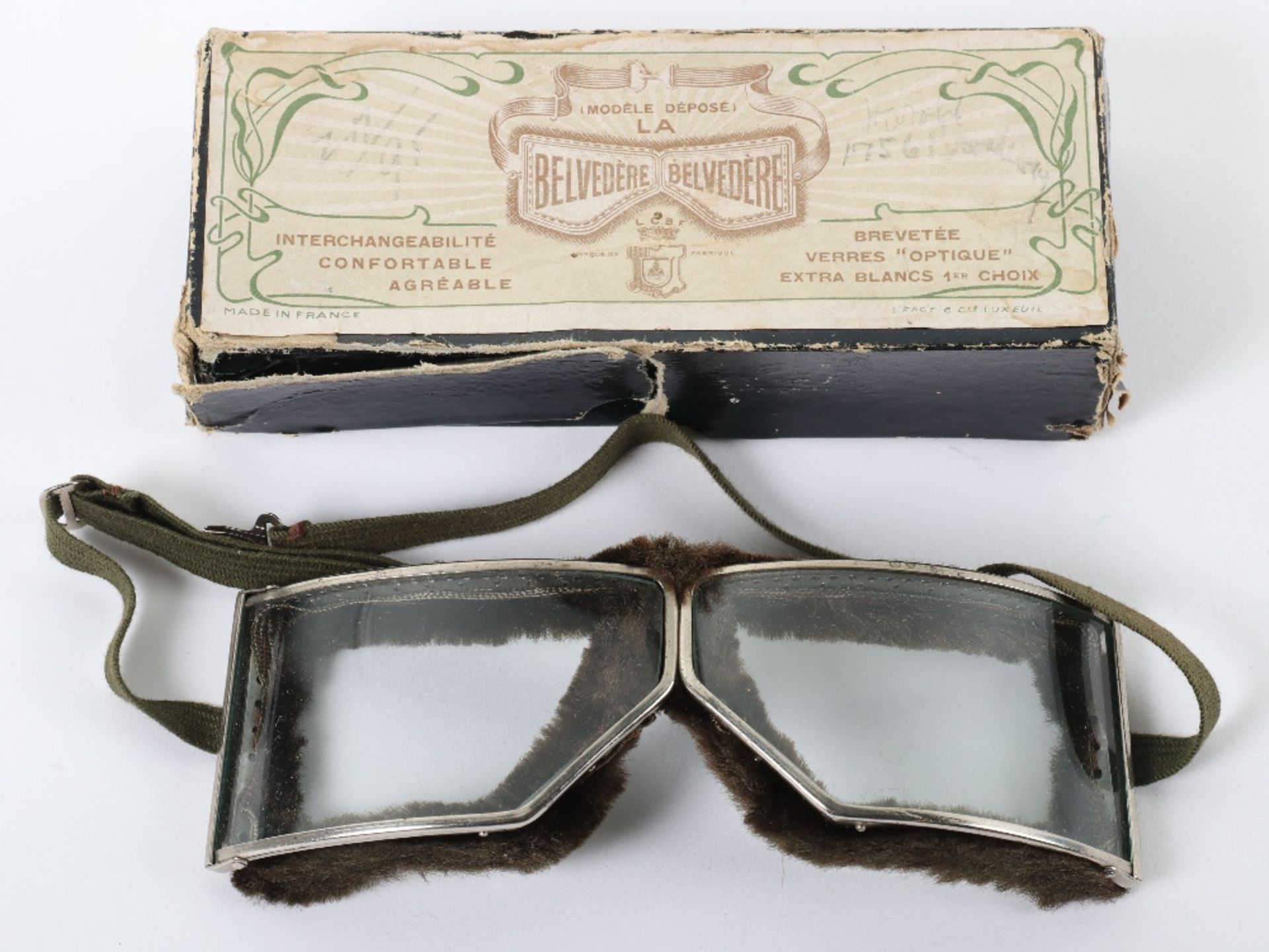 Pair of Early French Belvedere Type Flying Goggles