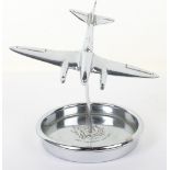Desk Ashtray with Model of a WW2 Dive Fighter Bomber in Flight