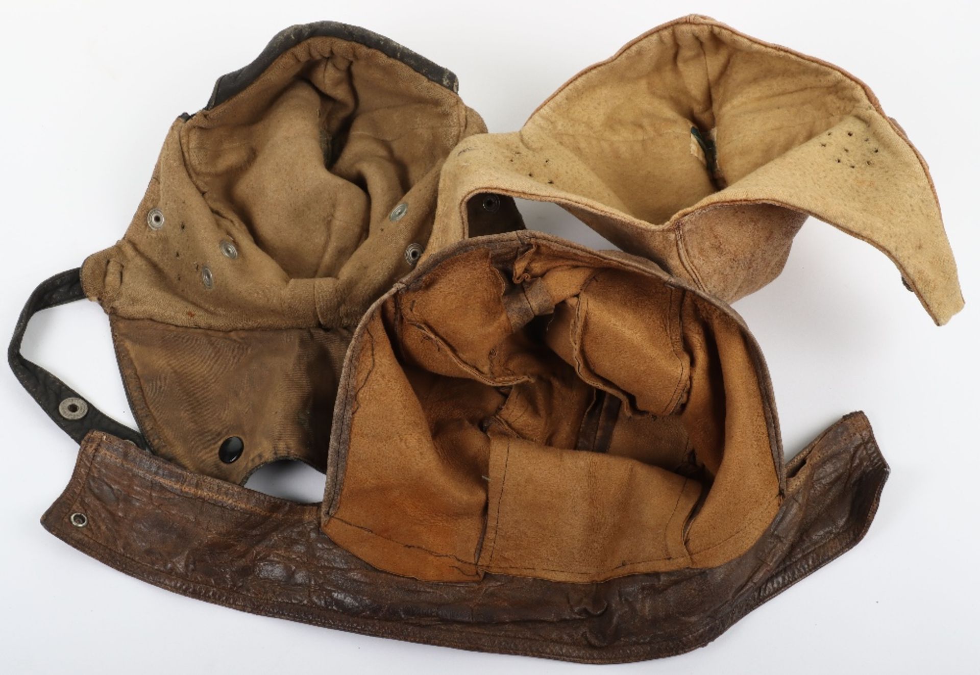 3x Early Leather Flying Helmets - Image 3 of 6