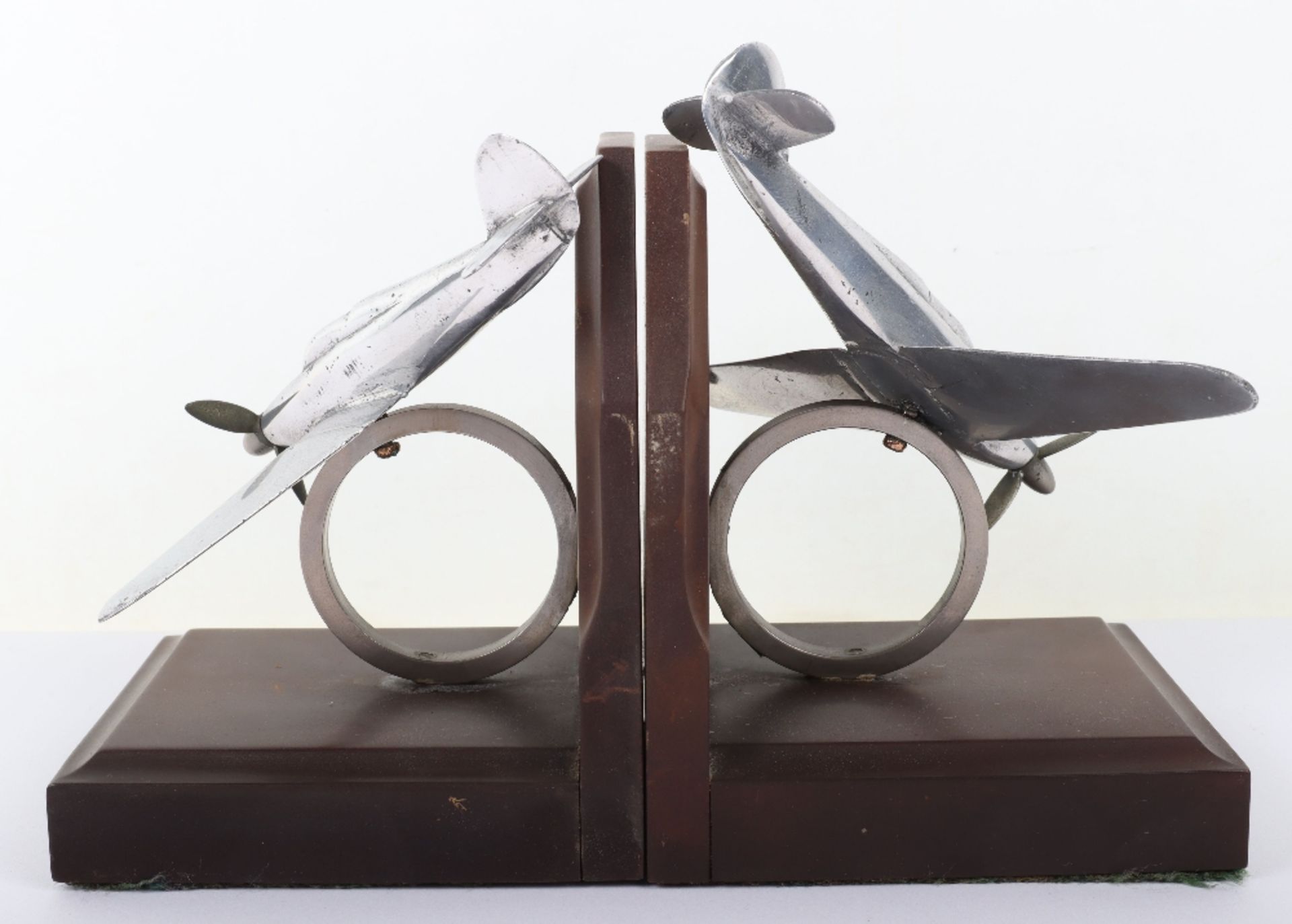 Pair of Bookends with Models of RAF Spitfire Aircraft - Image 2 of 4