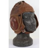 American Western Electric Company Leather Aviators Helmet