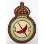 Large Painted Wooden Squadron Emblem for 601 County of London Squadron Auxiliary Force