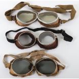 3x Pairs of Early Aviators Goggles