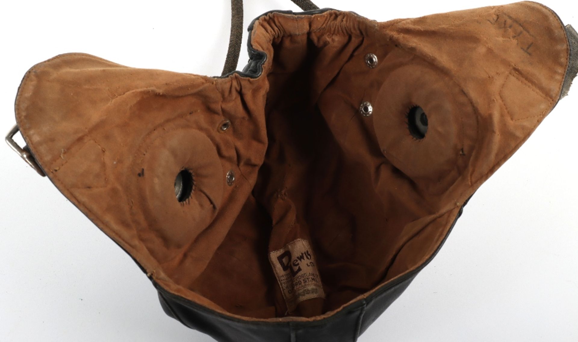 British Lewis Pattern Leather Flying Helmet with Gosport Tubes - Image 8 of 10