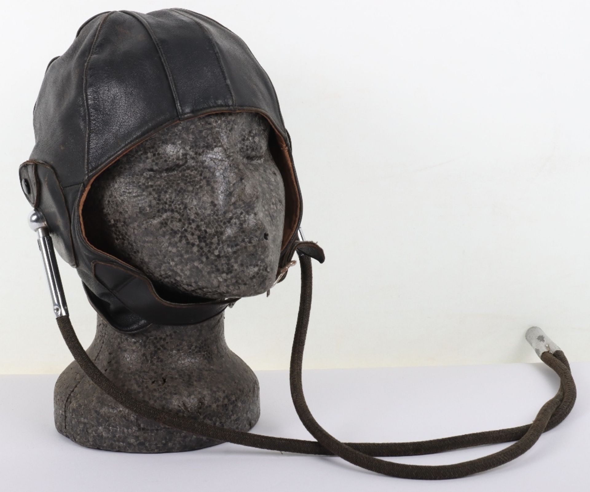 British Lewis Pattern Leather Flying Helmet with Gosport Tubes