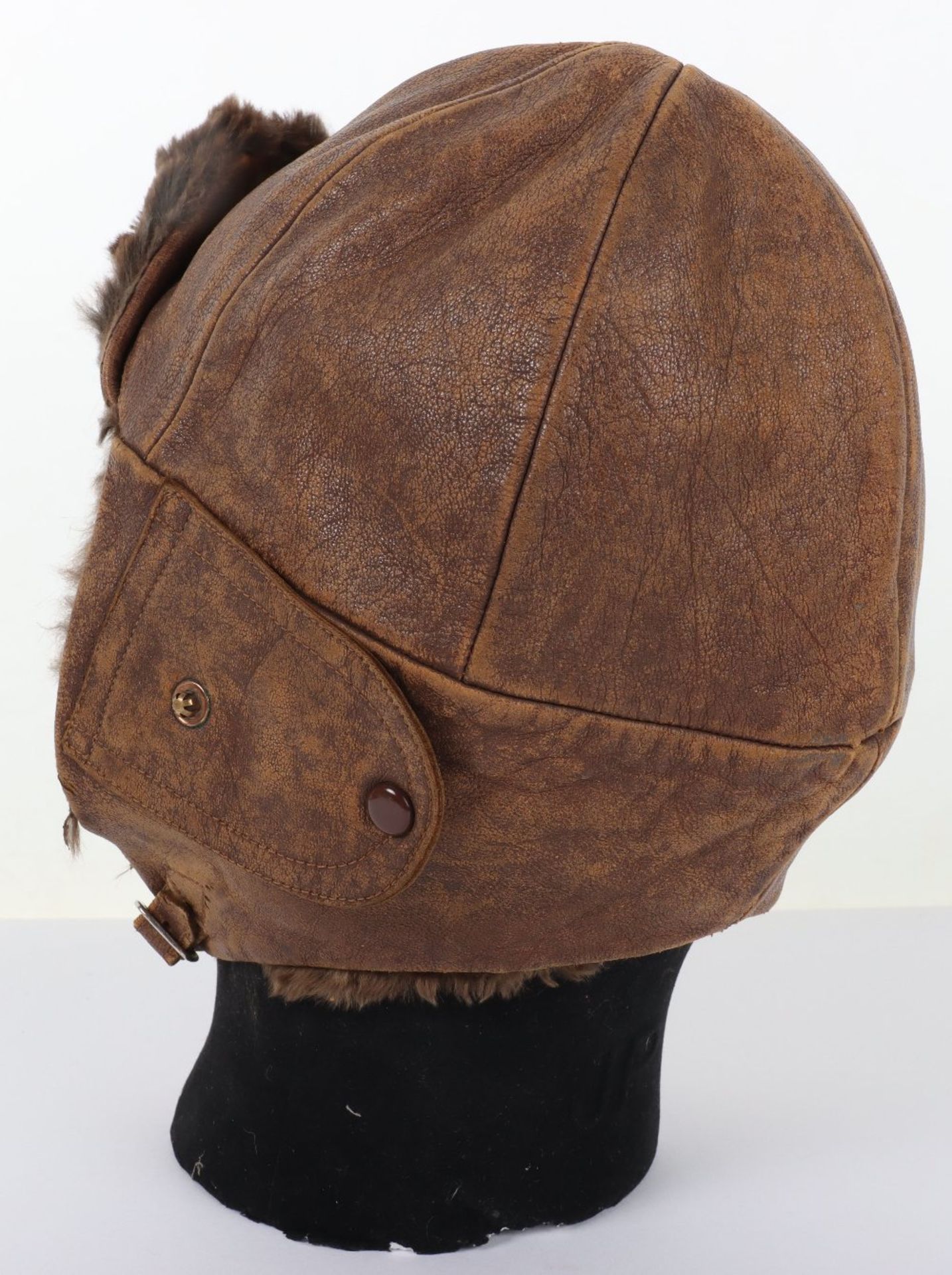 Great War Style Short Pattern Leather Flying Helmet - Image 3 of 9