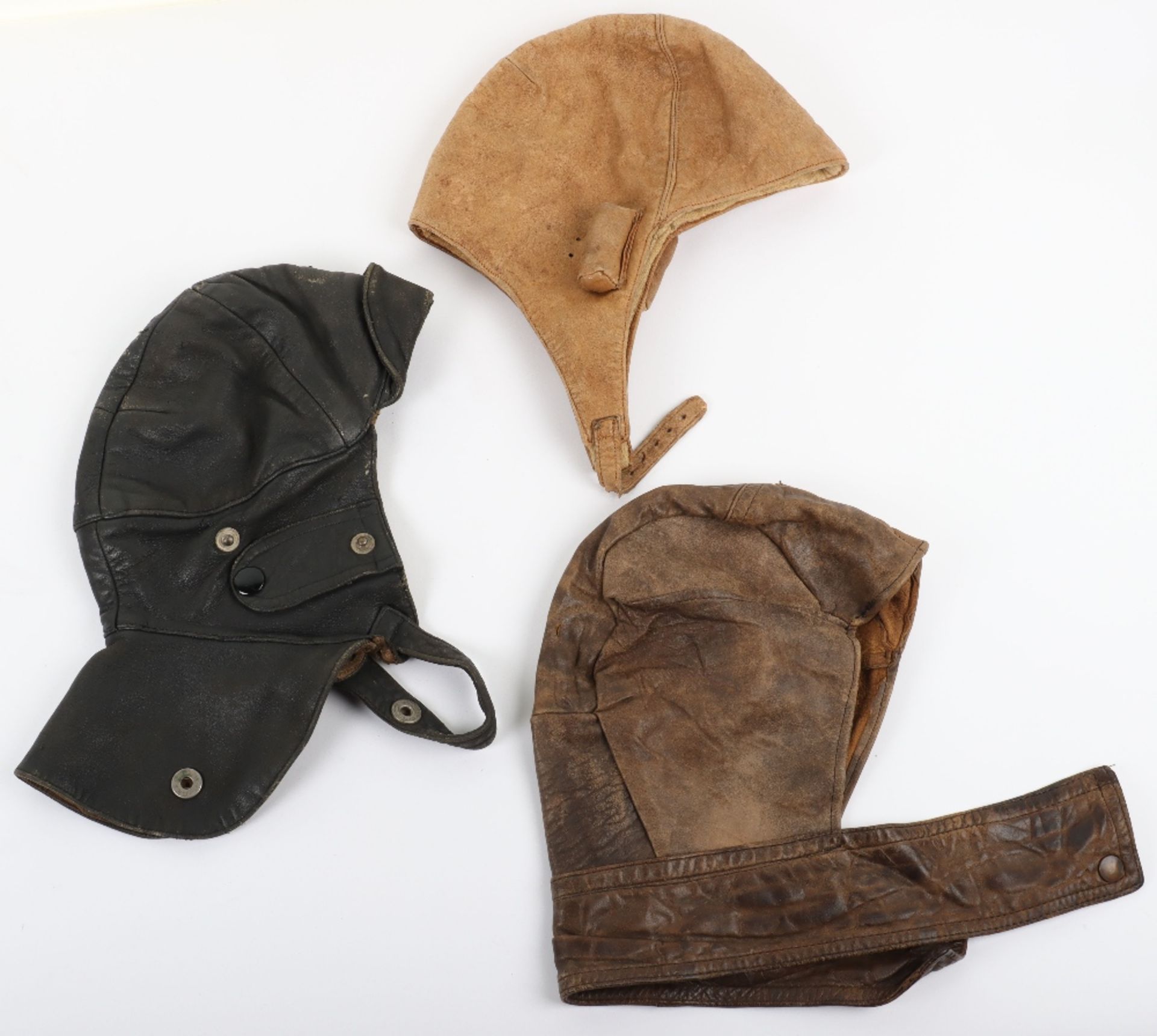 3x Early Leather Flying Helmets - Image 2 of 6