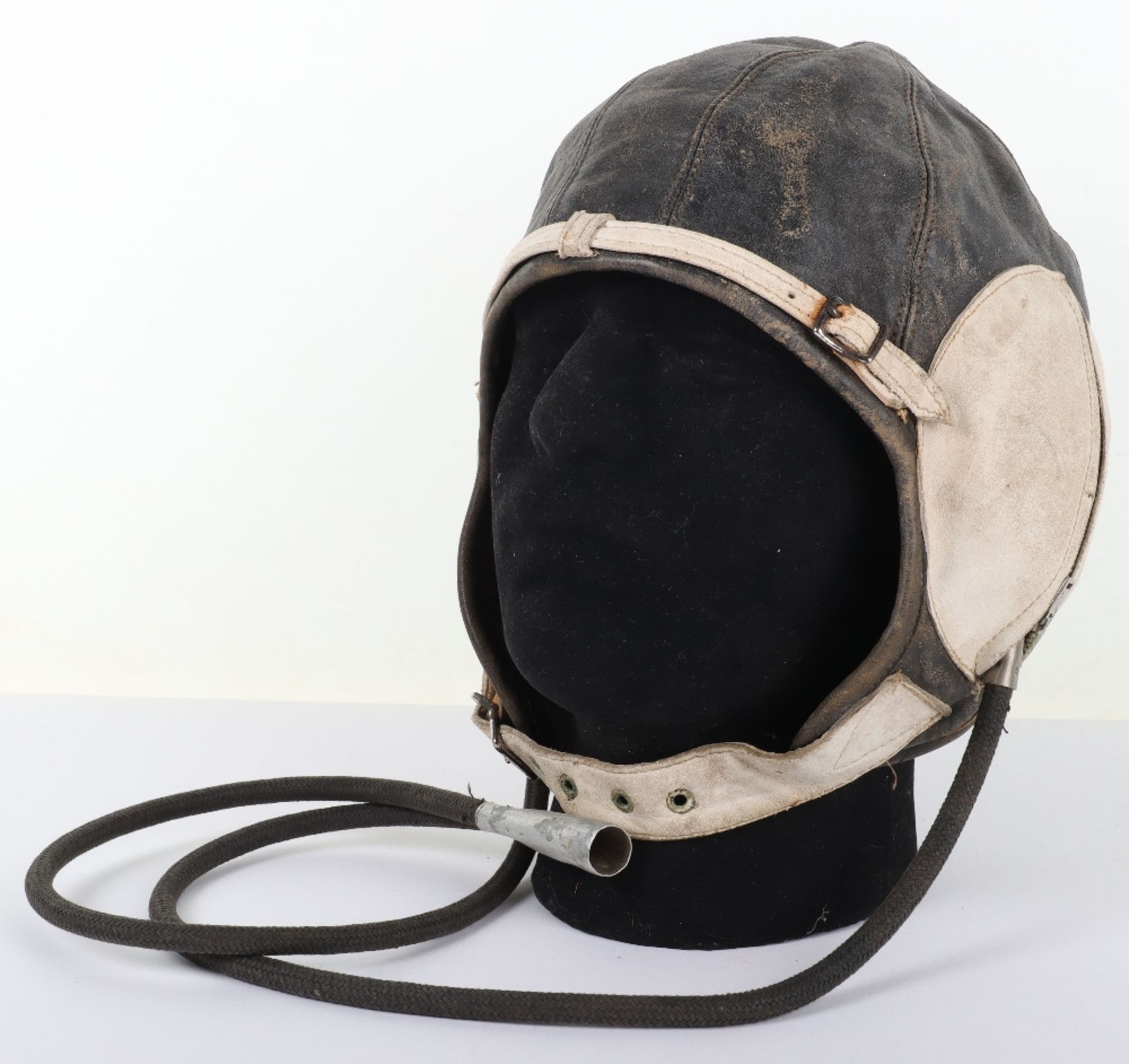 Unusual WW2 Period Naval Fleet Air Arm Flight Helmet - Image 2 of 8