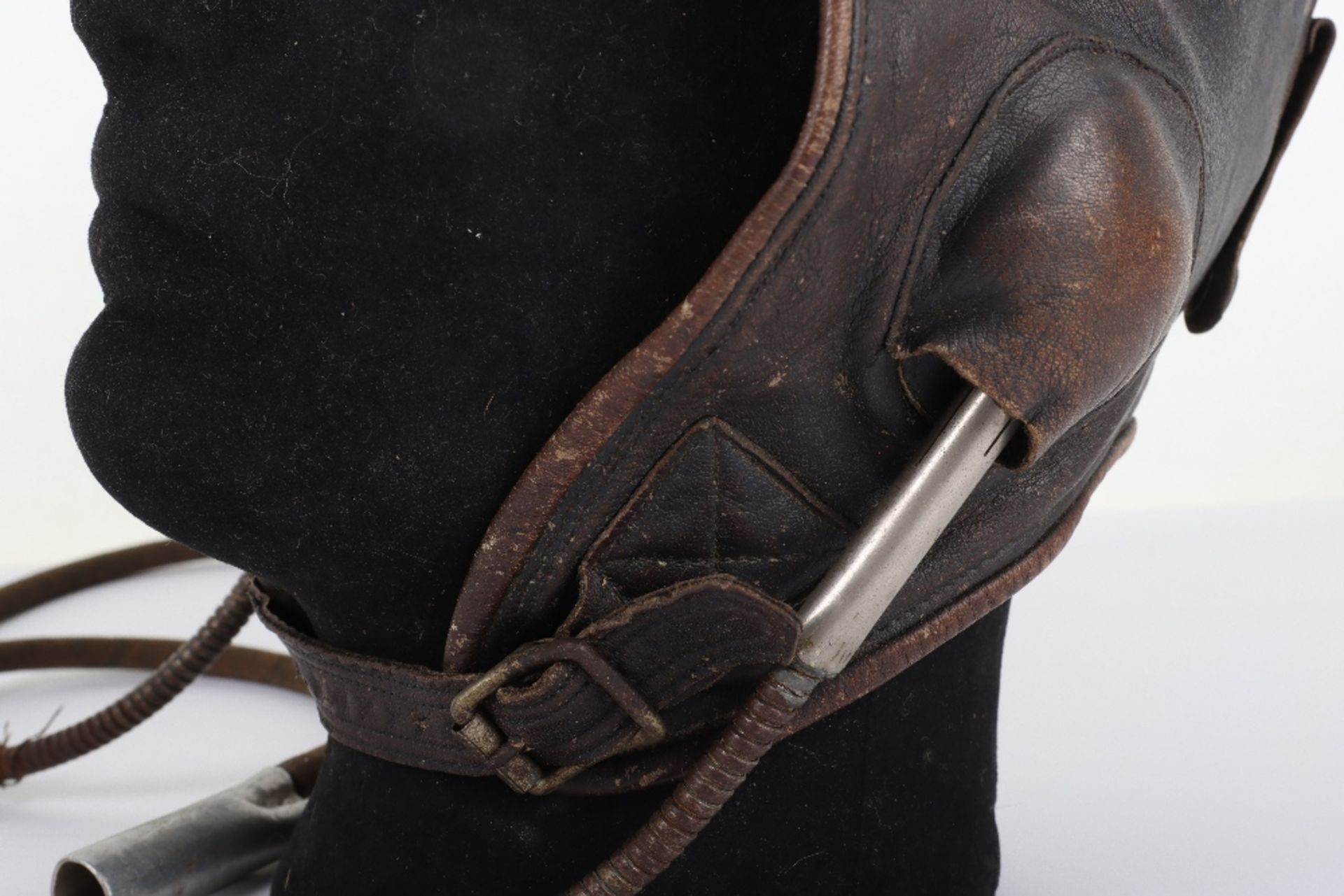 WW2 Period Leather Flight Helmet - Image 4 of 8
