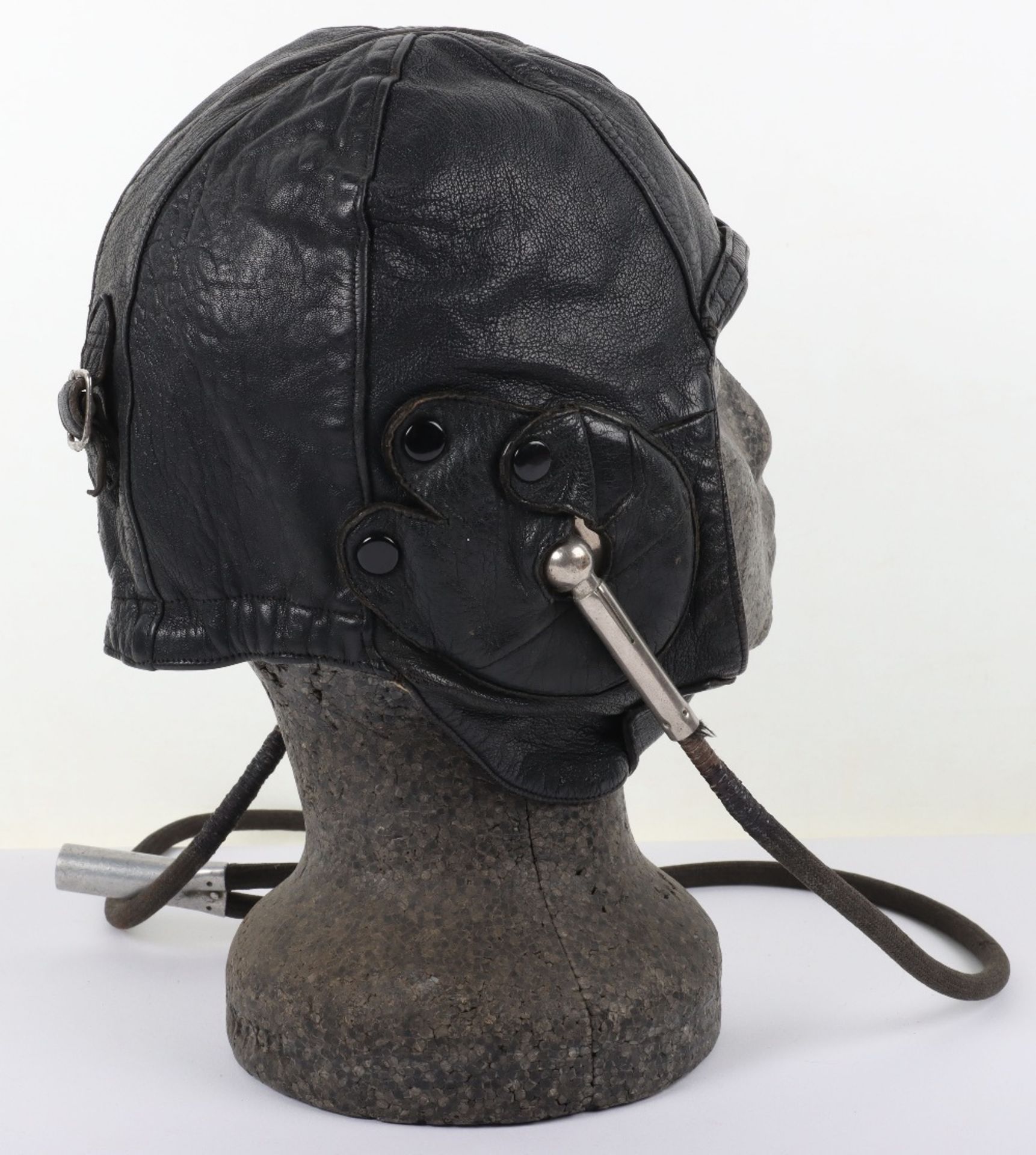 British Lewis Pattern Leather Flying Helmet with Gosport Tubes - Image 5 of 9