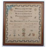 A William IV needlework sampler by Helen Foster in 1836 aged 12