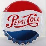 An Original French  Embossed 3-D  Enamelled "Pepsi Cola" Tin Sign