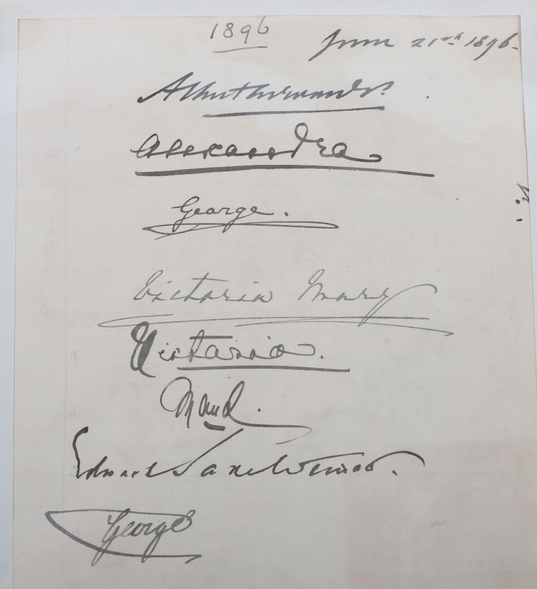A selection of Royal signatures taken from the visitor’s book of Silwood Park for Ascot Week in 1896 - Image 4 of 6