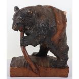 A Japanese wood carved bear