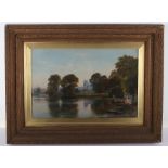 John Mulcaster Carrick (1833-1896), oil on canvas, scene of the Thames at Twickenham
