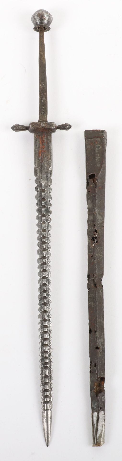 Unusual All Iron Stiletto and Sheath c.1600 - Bild 2 aus 9